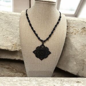 Elegant Black Beaded Necklace